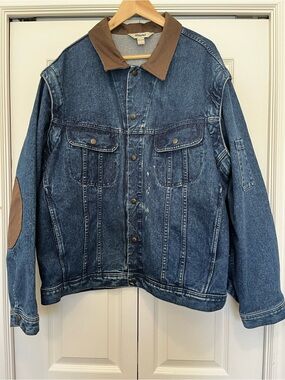 Vintage Jean Chore Jacket Waxed Canvas Collar Arm Patches - 2XL2 in 1 Vest Denim